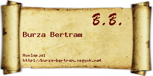 Burza Bertram névjegykártya